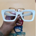 عینک بلوکات سلین فریم مستطیلی شفاف شیشه بی رنگ UV400 - تصویر 6