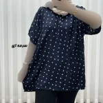 تیشرت نخی زنانه طرح قلبی فری سایز مناسب تا سایز 54 - Image 2