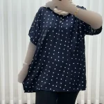 تیشرت نخی زنانه طرح قلبی فری سایز مناسب تا سایز 54 - Image 3