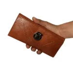 کیف پول موبایل سه لت چرم مدل عطارد دست دوز با قفل ناخنی - Image 2
