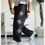 شلوار اسلش بگ کروم هارتز رنگ مشکی جنس گلکسی اسپان سایز XXL و XXXL - Image 6