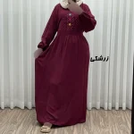 پیراهن ساحلی نخی گلدوزی شده زنانه و دخترانه فری سایز تا 46 با کمربند - Image 9