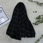شال نخی مشکی قواره بزرگ 90 در 200 سانتیمتر بدون سُر خوردن و چروک شدن - Image 3