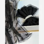 شال پاپیونی توری مجلسی زنانه دور گیپور سایز 170 در 60 رنگبندی متنوع - Image 10