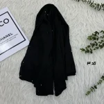 شال نخی مشکی قواره بزرگ 90 در 200 سانتیمتر بدون سُر خوردن و چروک شدن - Image 5