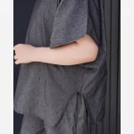 ست کراپ و شلوار جین نگینی دخترانه جنس لی کاغذی خارجی مناسب 4 تا 14 سال - Image 4