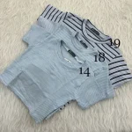 کراپ راه راه کبریتی چهارفصل زنانه دخترانه تنخور شیک سایز S M L XL XXL - Image 23