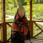 روسری ترکمنی پشمی اصل روسیه برند Pavlovo Posad قواره 148×148 سانتیمتر - Image 2