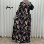 پیراهن ساحلی زنانه مدل گل یخی جنس ابرباد فری سایز مناسب تا 44 - تصویر 3