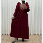 پیراهن ساحلی نخی زنانه مدل آیدا فری سایز مناسب تا 50 با کمربند - تصویر 7