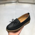 کفش چرم طبی زنانه مدل سوگل مشکی - تصویر 6