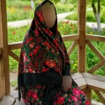 روسری ترکمنی پشمی اصل پاولوا پوزاد مدل مستانه قواره بزرگ - Image 3