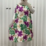 پیراهن ساحلی زنانه آستین کوتاه نخی خارجی فری سایز مناسب تا سایز 52 - Image 2