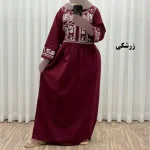 پیراهن زنانه لینن طرح مایا فری سایز مناسب تا 48 با کمربند - تصویر 6
