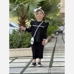 شومیز دخترانه مشکی شانتون نخ مناسب 1 تا 8 سال - Image 3