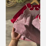 پیراهن دخترانه پشمی مخمل کبریتی 2 تا 6 سال - Image 2