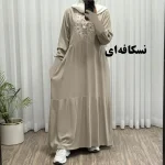 پیراهن ساحلی نخی زنانه مدل آیدا فری سایز مناسب تا 50 با کمربند - تصویر 15