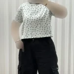 کراپ دخترانه و زنانه طرحدار نخ پنبه چهارفصل کد 1775 - Image 3