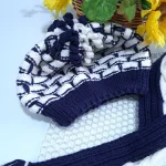 شال و کلاه بچگانه دست بافت کاموا ترک رنگ طوسی - Image 7