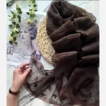 شال پاپیونی توری مجلسی زنانه دور گیپور سایز 170 در 60 رنگبندی متنوع - Image 9