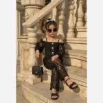 ست شومیز و شلوار دانتل دخترانه مناسب 2 تا 8 سال، سایزبندی 40 تا 60 - Image 3