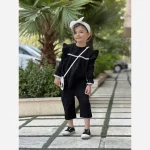 شومیز دخترانه مشکی شانتون نخ مناسب 1 تا 8 سال - Image 4