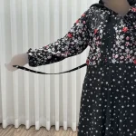 پیراهن ساحلی زنانه فلور بوگاتی دکمهدار فری سایز با کمربند - تصویر 3