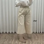 شلوار واید لنین زنانه فری سایز مناسب تا سایز 46 - Image 7