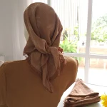 مینی اسکارف سه گوش نخی طرح کاج رنگبندی متنوع ابعاد 120 در 80 - Image 7
