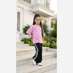 ست بلوز و شلوار راحتی دخترانه پنبهای طرح قواره لش سایز 45 تا 65 - Image 3