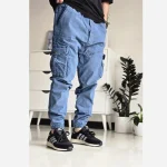 شلوار شش جیب مردانه پارچه نیل سایز 50 تا 60 رنگ طوسی مشکی سبز - Image 16
