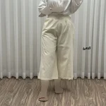 شلوار واید لنین زنانه فری سایز مناسب تا سایز 46 - Image 3
