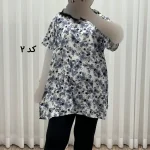 تیشرت نخی زنانه دکمه دار فری سایز مناسب تا سایز 52 - Image 5