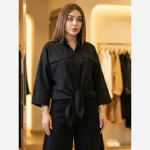 شومیز گره ای لینن وارداتی زنانه و دخترانه فری سایز مناسب تا سایز 46 - Image 6
