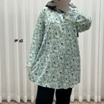تونیک نخی زنانه مدل هاوایی سایز بزرگ فری سایز تا 50 دکمه دار - تصویر 4
