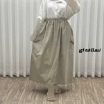 دامن زنانه مدل کارگو جنس لینن فری سایز مناسب تا 44 - Image 5