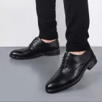 کفش اسپرت مردانه مدل بنیامین رویه چرم رنگ مشکی سایز 40 تا 44 - Image 5