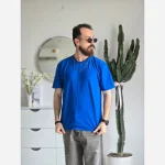 تیشرت مردانه آستین کوتاه پنبهای یقه کش خنک و لطیف رنگ مشکی و سفید - Image 10