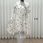 پیراهن ساحلی زنانه نخی آستین کوتاه فری سایز مناسب تا سایز 52 - Image 5
