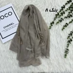 شال وارداتی مجلسی نگینی حریر دانتل - تصویر 10