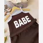 رمپر دخترانه پنبه کبریتی مدل BABE در 4 رنگ سایز 2 تا 9 سال - تصویر 6