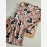 ست تاپ و شلوارک بچگانه نخ پنبه ای طرح فانتزی برند COCO - تصویر 13