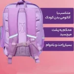 کوله پشتی لبوبو دخترانه اورجینال وارداتی برزنتی ضدآب با آویز سیلیکونی ابعاد 40x15x40 سانتی متر - تصویر 3