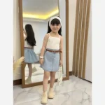 ست چهار تیکه مازراتی دخترانه مدل الماس شامل بلوز تاپ و دامن - تصویر 3