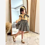 پیراهن دخترانه مجلسی ست بلوز و دامن مخمل 2 تا 13 سال - تصویر 3