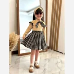 پیراهن دخترانه مجلسی ست بلوز و دامن مخمل 2 تا 13 سال - تصویر 7