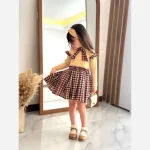 پیراهن دخترانه مجلسی ست بلوز و دامن مخمل 2 تا 13 سال - تصویر 9