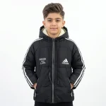 کاپشن پسرانه ADIDAS مشکی شمعی پاییزه و زمستانه