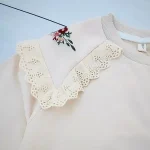 بلوز دورس مجلسی دخترانه طرح خامه دوزی و گلدوزی شده مناسب 4 تا 12 سال - تصویر 7