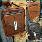کیف دوشی اسپرت مردانه چرم مصنوعی طرح دیوید جونز مشکی و عسلی و قهوهای - تصویر 2